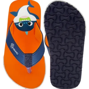 Kids orange shark footwear