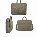 Rustic Grey Distressed Leather Laptop Bag