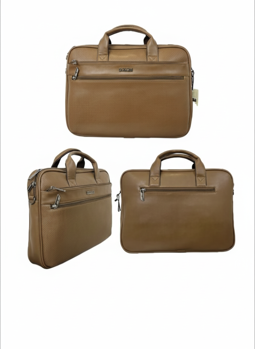 Premium Textured Brown Business Laptop Bag