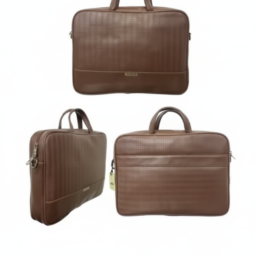 Elegant Patterned Brown Executive Laptop Bag